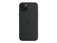 Apple - Baksidesskydd för mobiltelefon - MagSafe-kompatibilitet - silikon - svart - för iPhone 15 Plus MXQR3ZM/A