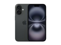Apple iPhone 16 - 5G smartphone - dual-SIM / Internminne 128 GB - OLED-skärm - 6.1" - 2556 x 1179 pixlar - 2 bakre kameror 48 MP, 12 MP - front camera 12 MP - svart MYE73QN/A