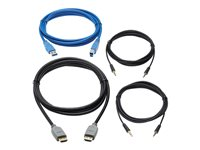 Eaton Tripp Lite Series HDMI KVM Cable Kit for Tripp Lite B005-HUA2-K and B005-HUA4 KVM, 4K HDMI, USB 3.1 Gen 1, 3.5 mm, 6 ft. - Video/ljud/datakabelsats - 1.8 m - svart, blå, grå - stöd för 4K P785-HKIT06