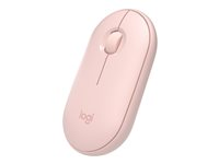 Logitech Pebble M350 - Mus - optisk - 3 knappar - trådlös - 2.4 GHz, Bluetooth - trådlös USB-mottagare - rosa 910-005717