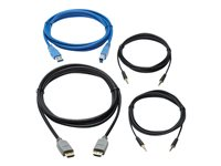 Eaton Tripp Lite Series HDMI KVM Cable Kit for Tripp Lite B005-HUA2-K and B005-HUA4 KVM, 4K HDMI, USB 3.1 Gen 1, 3.5 mm, 10 ft. - Video/ljud/datakabelsats - 3 m - svart, blå, grå - stöd för 4K P785-HKIT10