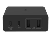 Belkin BoostCharge Pro - Strömadapter - GaN-teknik - 108 Watt - Fast Charge, PD 3.0 - 4 utdatakontakter (2 x USB, 2 x USB-C) - svart WCH010VFBK
