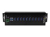 StarTech.com USB 3.0-hubb med 10 portar och nätadapter - Industriell USB-A-hubb i metall med ESD- och 350 W överspänningsskydd - Monterbar på DIN-skena/vägg/skrivbord - Höghastighets USB 3.1 Gen 1 5 Gbps-hubb - Hubb - 10 x USB 3.2 Gen 1 - DIN-skenmonterbar, väggmonterbar - TAA-kompatibel - för P/N: ITB20D3250 HB30A10AME