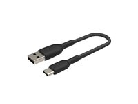Belkin BoostCharge - USB-kabel - USB-C (hane) till USB (hane) - 15 cm - svart CAB002BT0MBK