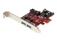 StarTech.com PCI Express USB 3.0-kort med 4 portar - 2 externa, 2 interna - SATA-ström - USB-adapter - PCIe 2.0 låg profil - USB 3.0 x 4 - för P/N: ST1030USBM, ST7300USBME PEXUSB3S2EI