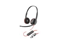 Poly Blackwire 3220 - Blackwire 3200 Series - headset - på örat - kabelansluten - USB-C - svart - Skype-certifierat, Cisco Jabber-certifierad, Avaya-certifierad, UC-certifierad 8X228A6