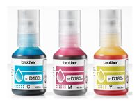 Brother BTD180CL Multipack - 3-pack - gul, cyan, magenta - original - hängande låda - påfyllnadsbläck - för Brother DCP-T580DW, DCP-T780DW BTD180CLVAL
