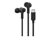 Belkin SoundForm - Hörlurar med mikrofon - inuti örat - kabelansluten - USB-C - ljudisolerande - svart G3H0002HQBKV2