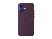 Apple - Baksidesskydd för mobiltelefon - MagSafe-kompatibilitet - silikon - plommon - för iPhone 16 MYY43ZM/A