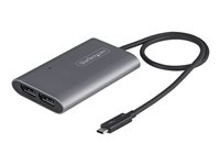 StarTech.com Thunderbolt 3 till Dual DisplayPort-adapter DP 1.4 - Dual 4K 60 Hz eller Single 8K/5K Thunderbolt 3 till DP-adapter - TB3 till 2x DisplayPort-skärmadaptrar - Mac/Windows - USB-/DisplayPort-adapter - 24 pin USB-C (hane) till DisplayPort (hona) - Thunderbolt 3/DisplayPort 1.4 - 46 cm - stöd för 8K - silver TB32DP14