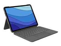 Logitech Combo Touch - Tangentbord och foliefodral - med pekdyna - bakgrundsbelyst - Apple Smart connector - QWERTY - hela norden - oxford-grå - för Apple 11-inch iPad Pro (1:a generation, 2a generation, 3:e generationen) 920-010147