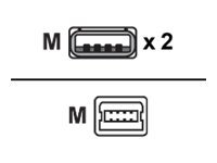 Belkin USB Y to Mini B Cable - USB-kabel - USB (hane) till mini-USB typ B (hane) - 50 cm F3U167CP.5M