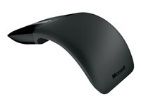 Microsoft Arc Touch Mouse - Mus - höger- och vänsterhänta - optisk - 2 knappar - trådlös - 2.4 GHz - trådlös USB-mottagare - svart RVF-00050