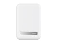 Belkin BoostCharge Pro - Trådlös powerbank - magnetisk med Qi2 - 10000 mAh - 15 Watt - Fast Charge, PD - 2 utdatakontakter (magnetisk, 24 pin USB-C) - på kabel: USB-C - vit - för Apple iPhone 12, 13, 15; Google Pixel 6, 7; Samsung Galaxy S22+, S23, S23+ BPD008BTWH