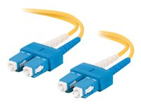 C2G SC-SC 9/125 OS1 Duplex Singlemode PVC Fiber Optic Cable (LSZH) - Patch-kabel - SC enkelläge (hane) till SC enkelläge (hane) - 2 m - 2 m - fiberoptisk - duplex - 9 / 125 mikrometer - OS1 - halogenfri - gul 85569