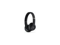 Beats Solo 4 - Hörlurar med mikrofon - på örat - Bluetooth - trådlös - 3,5 mm kontakt, USB-C - ljudisolerande - mattsvart MUW23DN/A