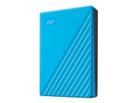 WD My Passport WDBPKJ0040BBL - Hårddisk - krypterat - 4 TB - extern (portabel) - USB 3.2 Gen 1 - 256 bitars AES - blå WDBPKJ0040BBL-WESN