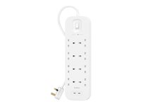 Belkin Connect - Överspänningsskydd - med 2 USB-C-portar - utgångskontakter: 8 - 2 m sladd SRB004VF2M