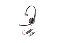 Poly Blackwire 3210 - Blackwire 3200 Series - headset - på örat - kabelansluten - USB-C - svart - UC-certifierad, Certifierad för Skype for Buisness, Cisco Jabber-certifierad, Avaya-certifierad 8X214AA