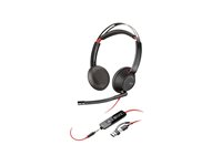 Poly Blackwire 5220 - Headset - på örat - kabelansluten - USB-C, 3,5 mm kontakt - svart - Certifierad för Skype for Buisness, Cisco Jabber-certifierad, Avaya-certifierad, Certifierad för Microsoft-teams, Zoomcertifierad, UC-certifierad, Works With Chromebook Certified 8X231AA