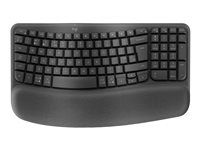 Logitech Ergo Series Wave Keys for Business - Tangentbord - trådlös - 2.4 GHz, Bluetooth 5.1 LE - QWERTZ - tysk - grafit 920-012327