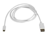StarTech.com 1,8 m USB-C till DisplayPort-kabel - 4K 60Hz - Vit - DisplayPort-kabel - 24 pin USB-C (hane) till DisplayPort (hane) - Displayport 1.2/Thunderbolt 3 - 1.8 m - 4K60Hz (3840 x 2160) stöd - vit CDP2DPMM6W
