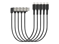 Kensington Charge & Sync USB-C Cable (5-pack) - USB-kabel - USB (hane) vinklad till USB-C (hane) rak - USB 2.0 - 20 V - 3 A - 32.7 cm - svart (paket om 5) K65610WW