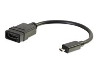 C2G HDMI Micro to HDMI Adapter Converter Dongle - HDMI-adapter - HDMI hona till 19 pin micro HDMI Type D hane - 20.3 cm - dubbelt skärmad - svart 80510