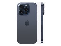 Apple iPhone 15 Pro - 5G smartphone - dual-SIM / Internminne 512 GB - OLED-skärm - 6.1" - 2556 x 1179 pixlar (120 Hz) - 3 st. bakre kameror 48 MP, 12 MP, 12 MP - front camera 12 MP - blått titan MTVA3QN/A