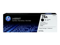 HP 78A - 2-pack - svart - original - LaserJet - tonerkassett (CE278AD) - för LaserJet Pro M1536dnf, P1566, P1606DN CE278AD