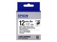 Epson LabelWorks LK-4WBQ - Svart på vitt - Rulle (1,2 cm x 5 m) 1 kassett(er) etiketttejp - för LabelWorks LW-1000, 300, 400, 600, 700, 900, K400, Z5000, Z5010, Z700, Z710, Z900 C53S654024