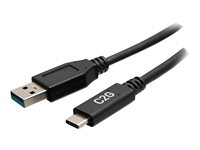 C2G 6in USB-C to USB-A SuperSpeed USB 5Gbps Cable M/M - USB-kabel - USB typ A (hane) till USB-C (hane) - USB 3.2 Gen 1 - 30 V - 3 A - 15 cm - formpressad - svart C2G28874