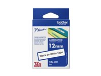 Brother TZe-231 - Standardlim - svart på vitt - Rulle (1,2 cm x 8 m) 1 kassett(er) bandlaminat - för Brother PT-D210, D600, H110; P-Touch PT-1005, D450, H110, P900; P-Touch Cube Plus PT-P710 TZE231